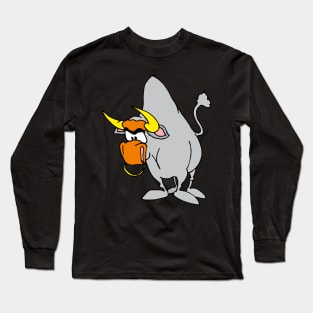 angry bull in cartoon style Long Sleeve T-Shirt